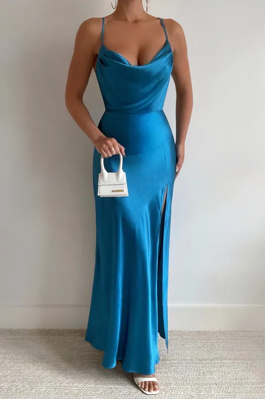 LEAH MAXI DRESS - AZURE BLUE sold by Runaway The Label