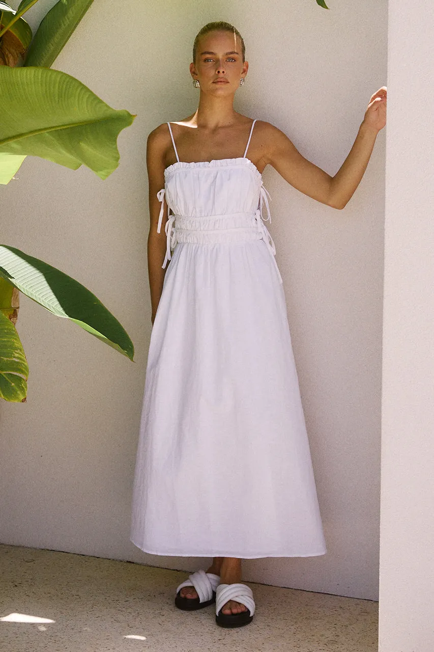RAFINA MIDI DRESS - WHITE sold by Runaway The Label