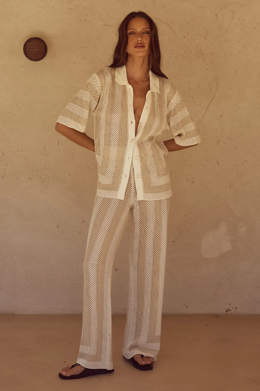 ZIGGY TOP - WHITE/SAND sold by Runaway The Label