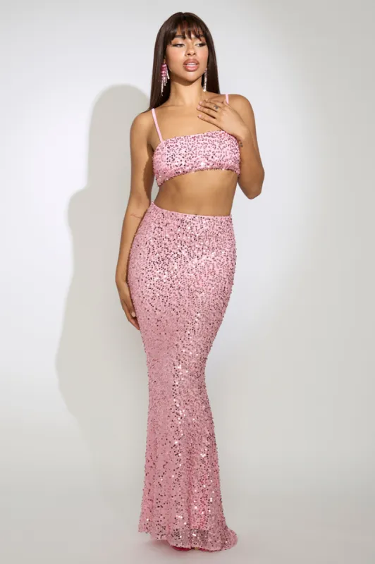 ZEENA MAXI SKIRT - BUBBLEGUM sold by Runaway The Label