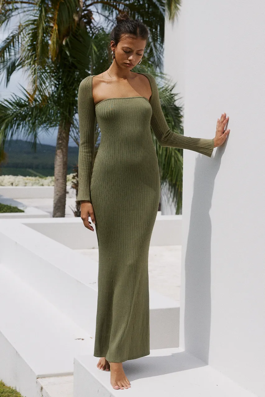 VITA MAXI DRESS - KHAKI sold by Runaway The Label product image thumbnail 4