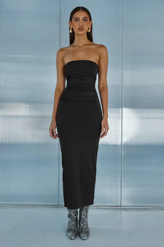 EDDIE MIDI DRESS - BLACK sold by Runaway The Label