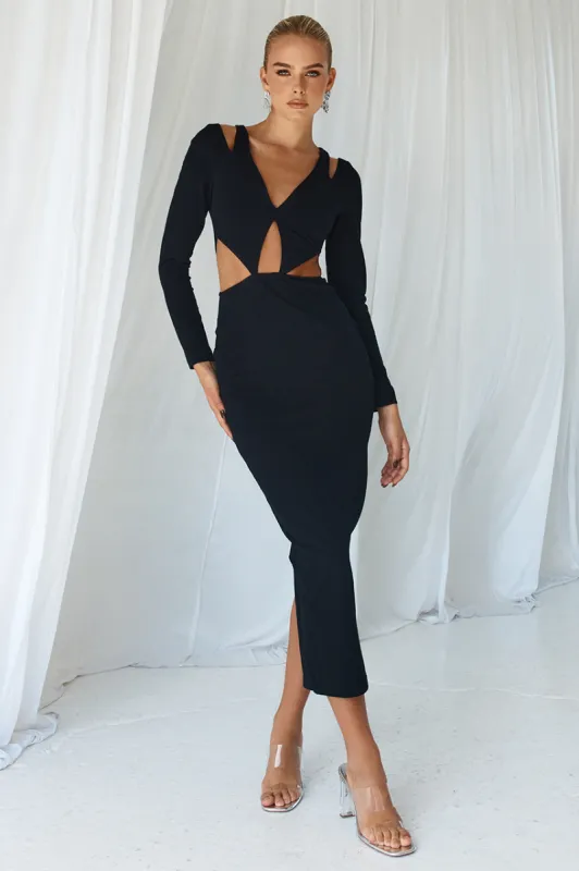 IMOGEN MIDI DRESS - BLACK sold by Runaway The Label