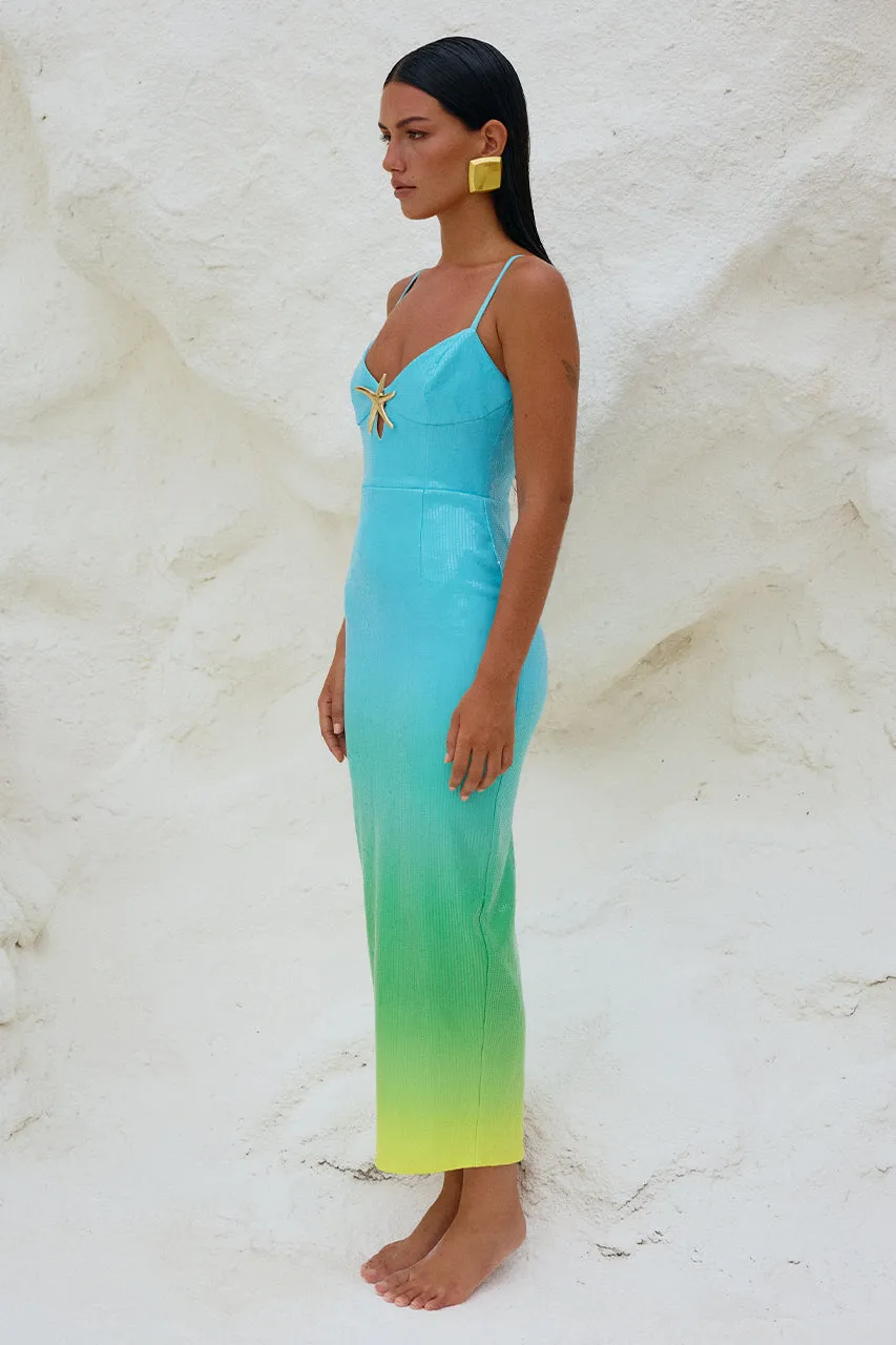 BENITO MIDI DRESS - BLUE OMBRE sold by Runaway The Label product image thumbnail 3