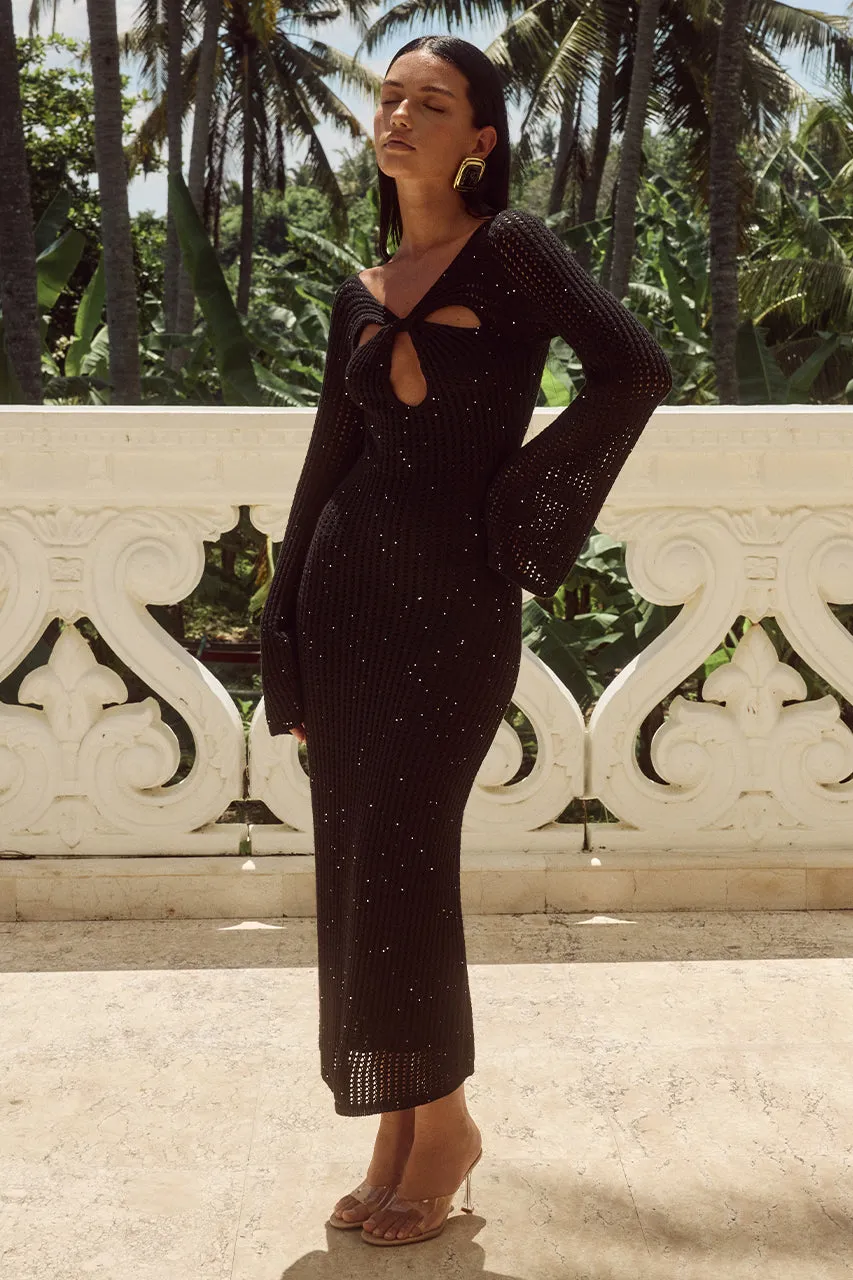 IRINA MIDI DRESS - BLACK sold by Runaway The Label