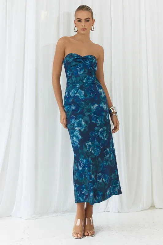 ELANIE MIDI DRESS - NAVY FLORAL sold by Runaway The Label