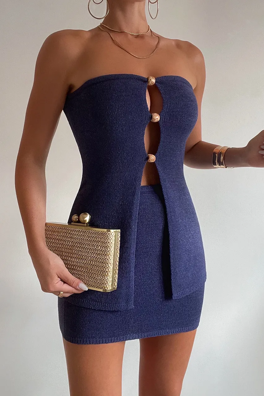 NELLIE MINI SKIRT - MIDNIGHT sold by Runaway The Label