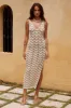 RHYA MIDI DRESS - SAND/WHITE sold by Runaway The Label