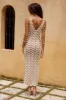 RHYA MIDI DRESS - SAND/WHITE sold by Runaway The Label