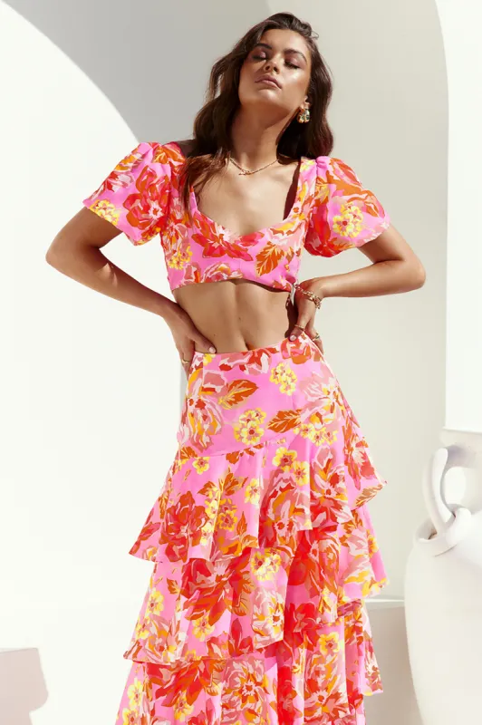 Yokana Top - Pink Floral sold by Runaway The Label