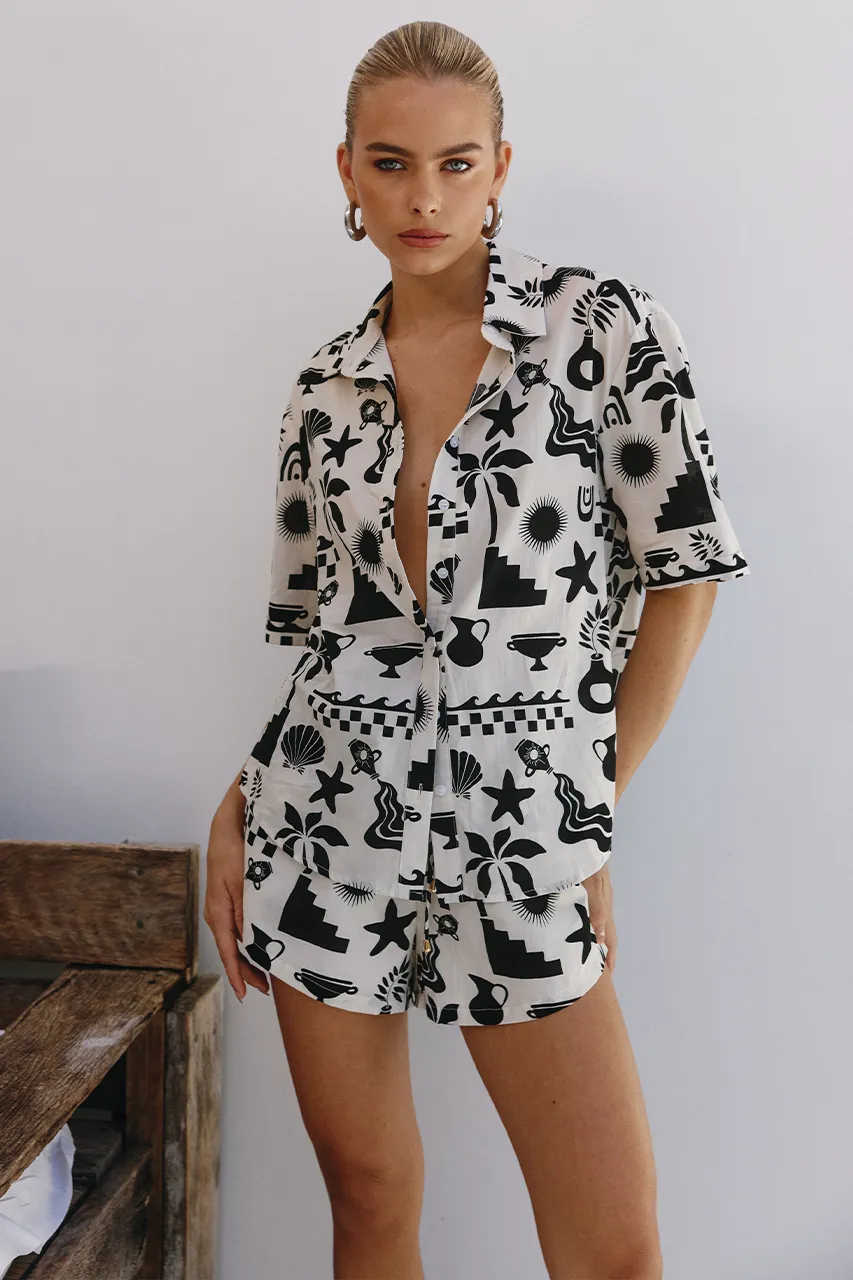 NAMMOS SHIRT - SAND/BLACK sold by Runaway The Label