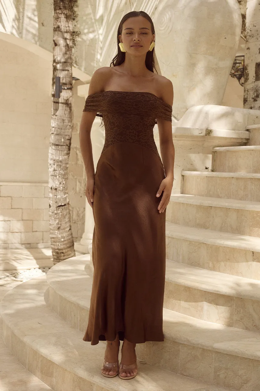 AMORET MIDI DRESS - ESPRESSO sold by Runaway The Label