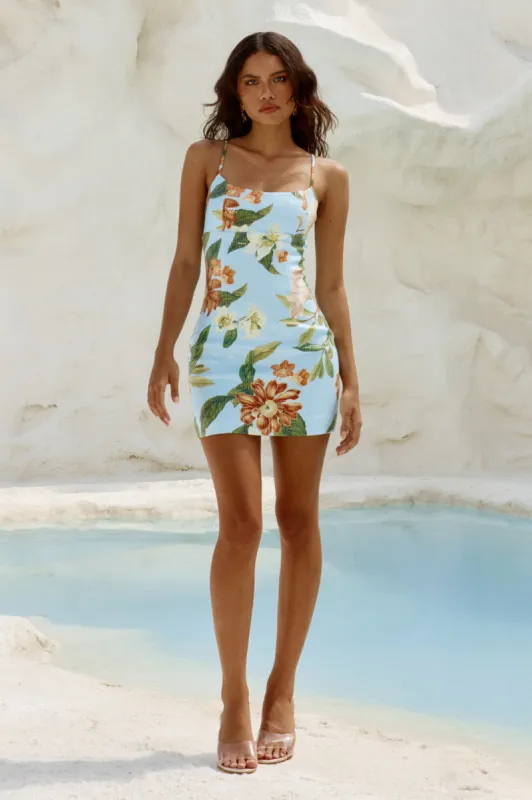 MAIORI MINI DRESS - BLUE FLORAL sold by Runaway The Label
