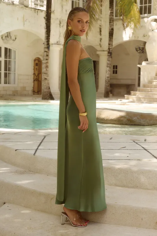 ELSA MAXI DRESS - OLIVE sold by Runaway The Label