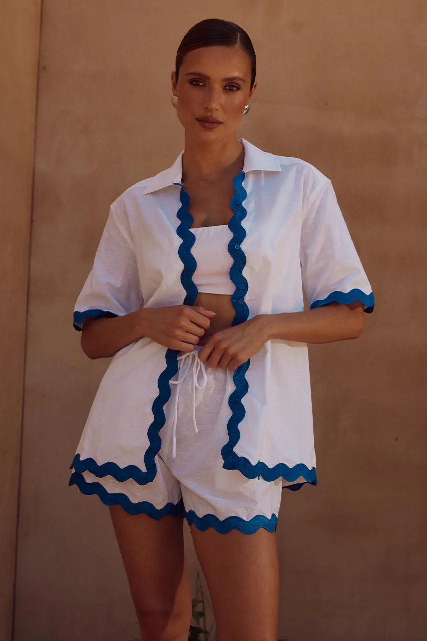 HARRY SHIRT - WHITE/ROYAL sold by Runaway The Label product image thumbnail 3