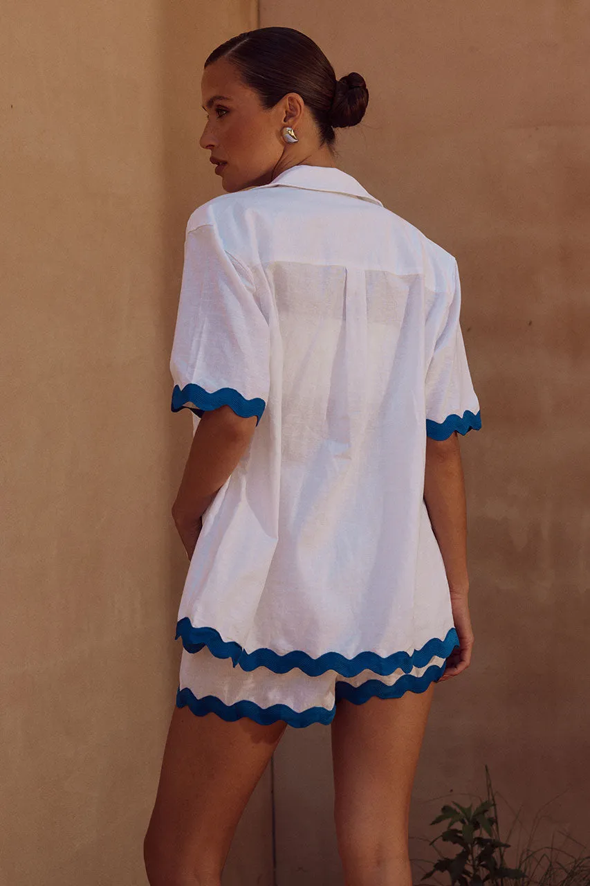 HARRY SHIRT - WHITE/ROYAL sold by Runaway The Label product image thumbnail 2