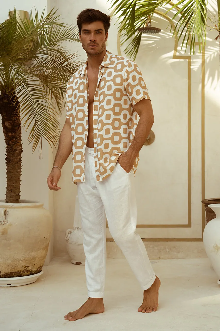 MASON SHIRT - SAND/WHITE sold by Runaway The Label product image thumbnail 5