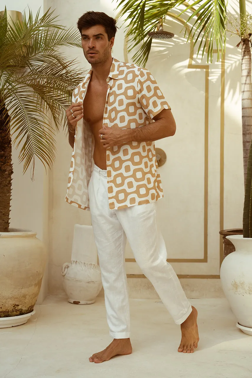 MASON SHIRT - SAND/WHITE sold by Runaway The Label product image thumbnail 3