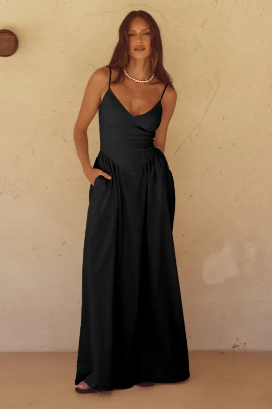 ZEPHY MAXI DRESS  - BLACK sold by Runaway The Label