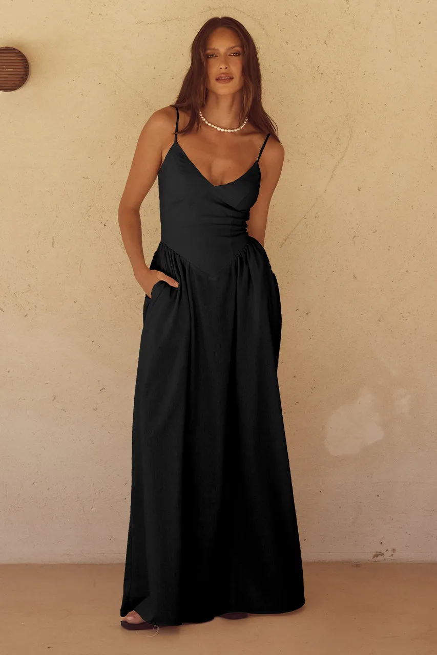 ZEPHY MAXI DRESS - BLACK sold by Runaway The Label
