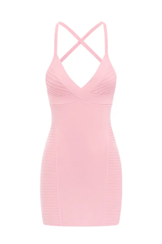 THE LUREX MINI DRESS - PINK sold by Runaway The Label