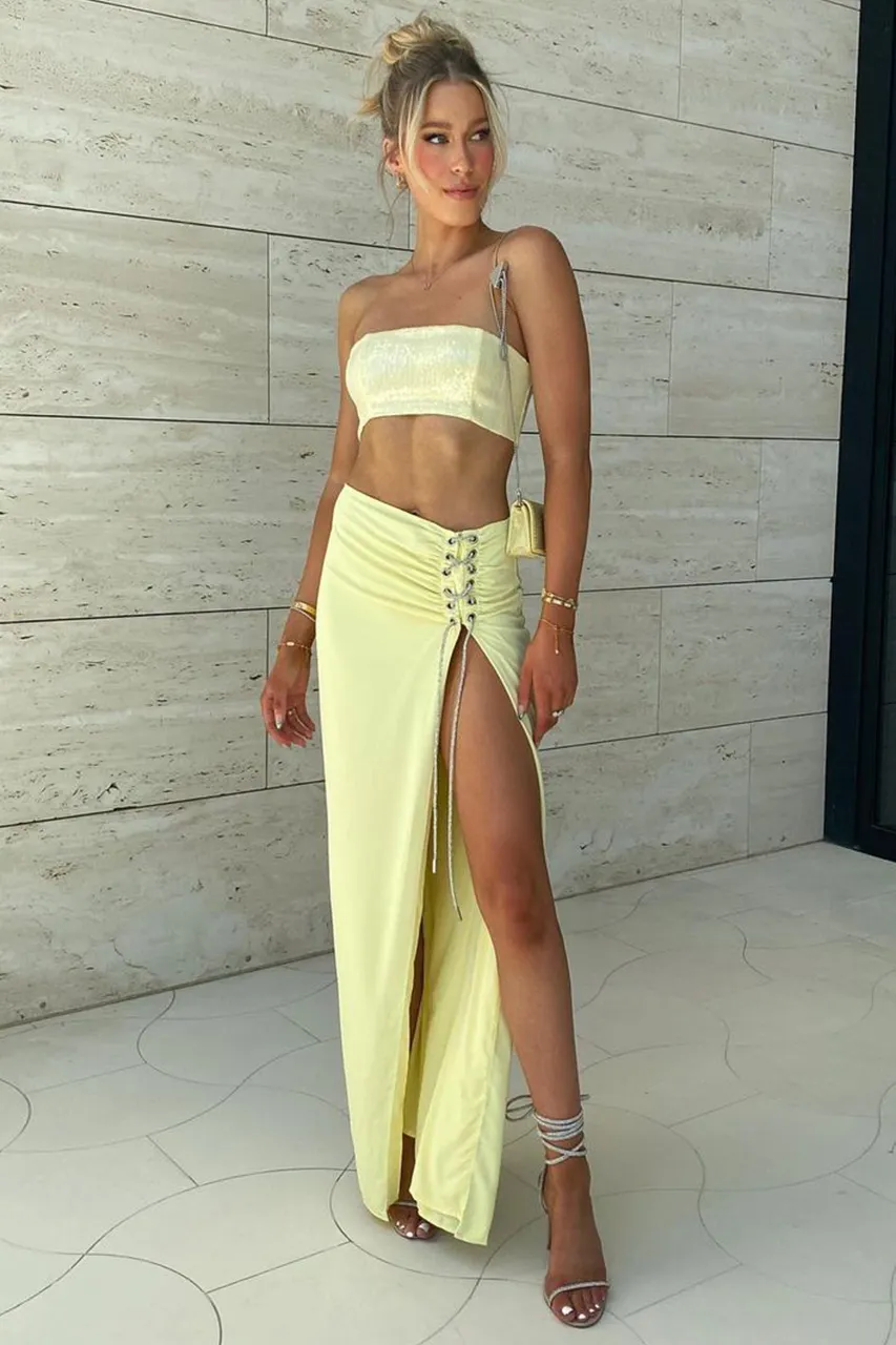 THE DRAPED SKIRT - BUTTER sold by Runaway The Label