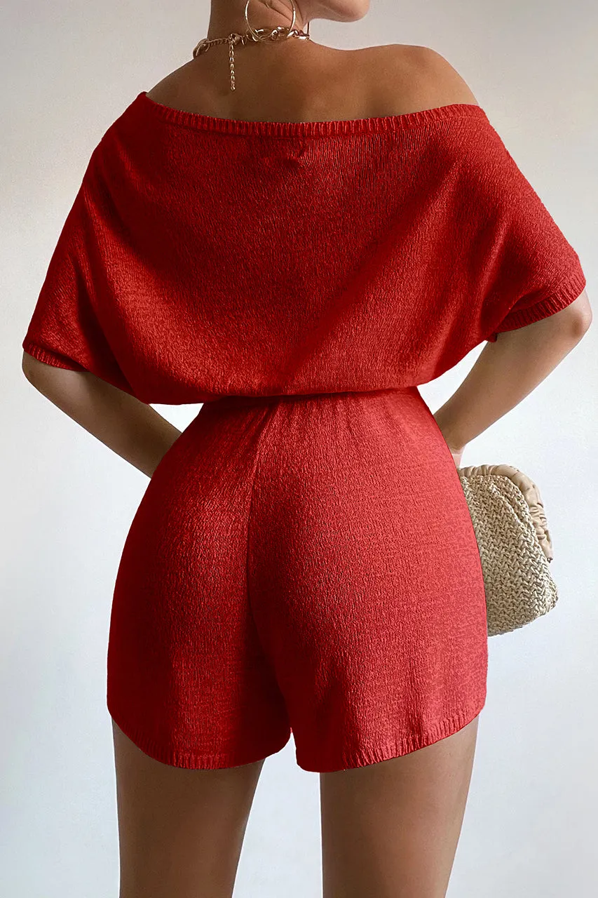 MIAMI KNIT PLAYSUIT - RED sold by Runaway The Label product image thumbnail 2