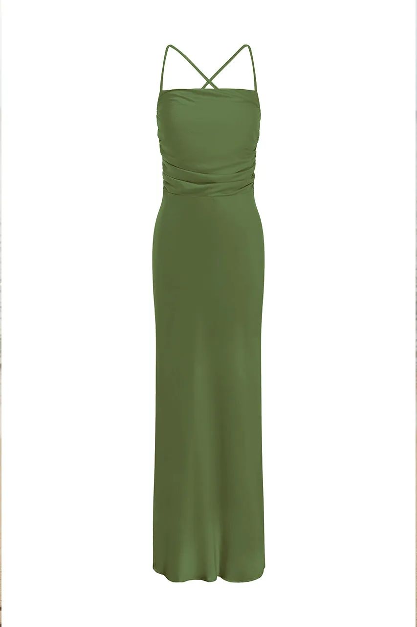 LUCIENNE MAXI DRESS - OLIVE sold by Runaway The Label product image thumbnail 3