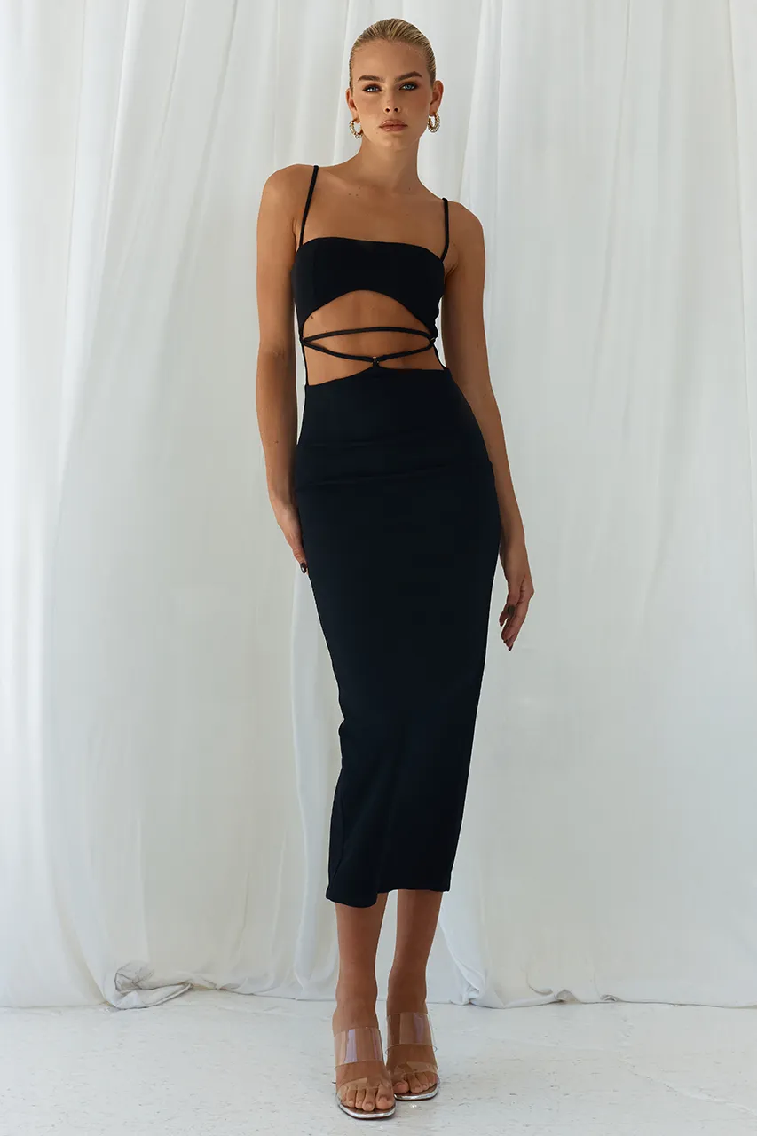 HARPER MIDI DRESS - BLACK sold by Runaway The Label product image thumbnail 2