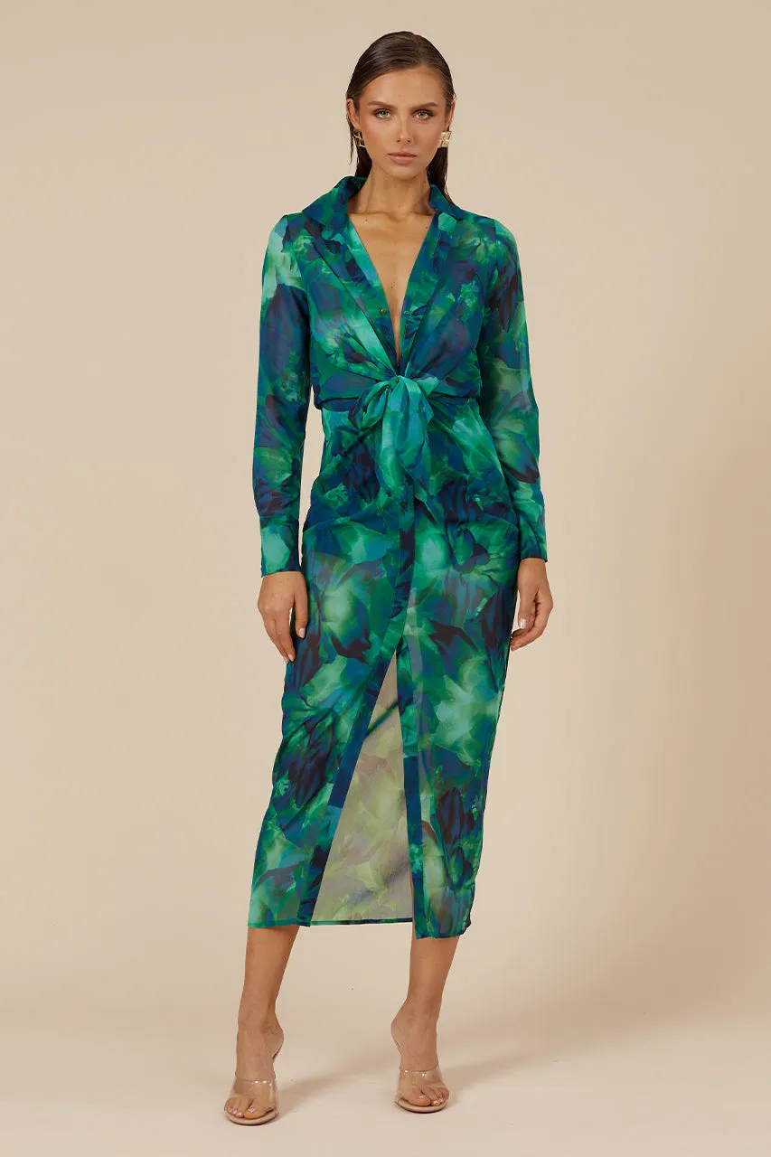 Calista Shirt Dress - Green sold by Runaway The Label