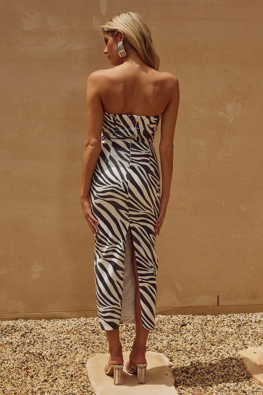 MALIBU MIDI DRESS - ZEBRA sold by Runaway The Label product image thumbnail 2
