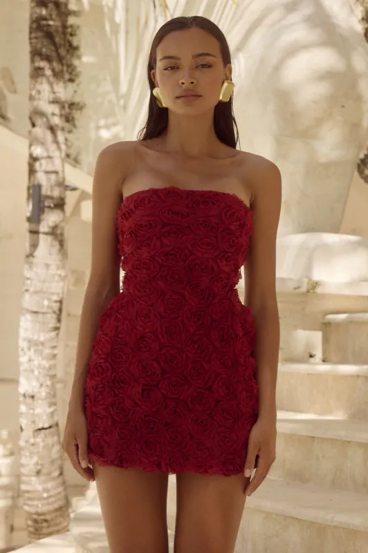 ROSALINE MINI DRESS - CHERRY sold by Runaway The Label