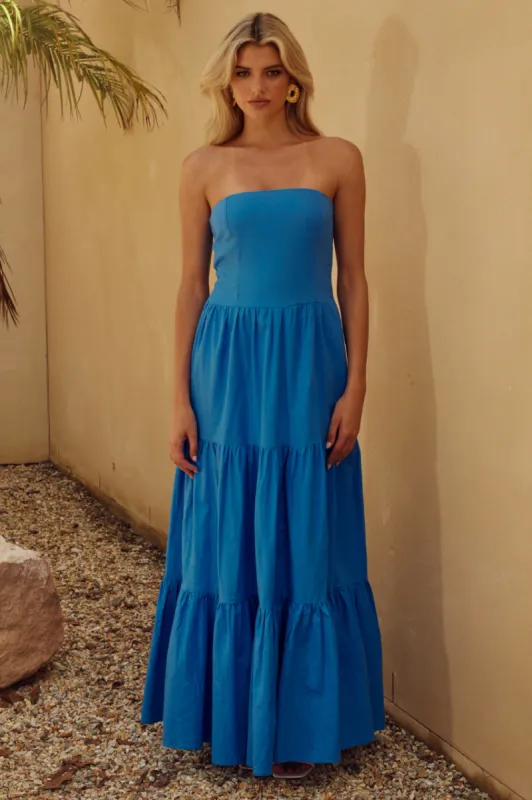 BRISTOL MAXI DRESS - BLUE sold by Runaway The Label
