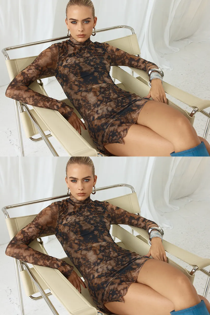 JORDI MINI DRESS - STONE PRINT sold by Runaway The Label product image thumbnail 5