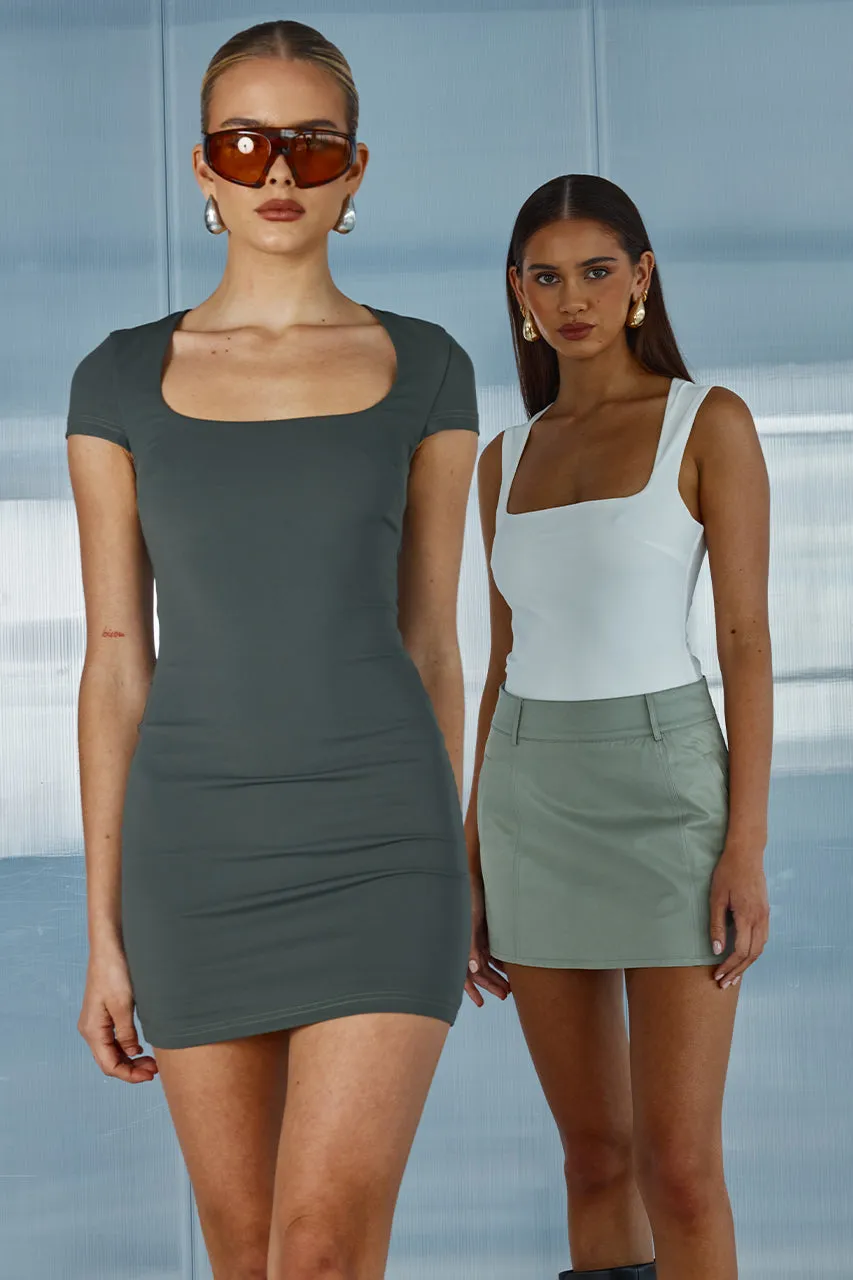 FINLEY MINI DRESS - KHAKI sold by Runaway The Label product image thumbnail 3