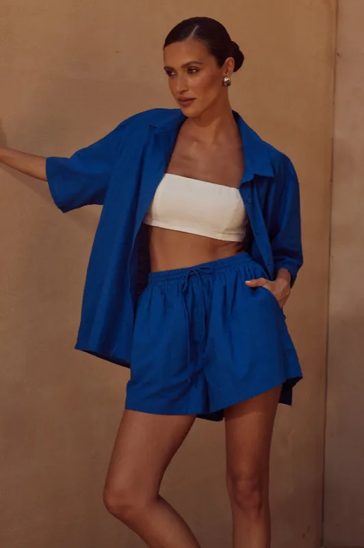 IRENA SHIRT - COBALT sold by Runaway The Label