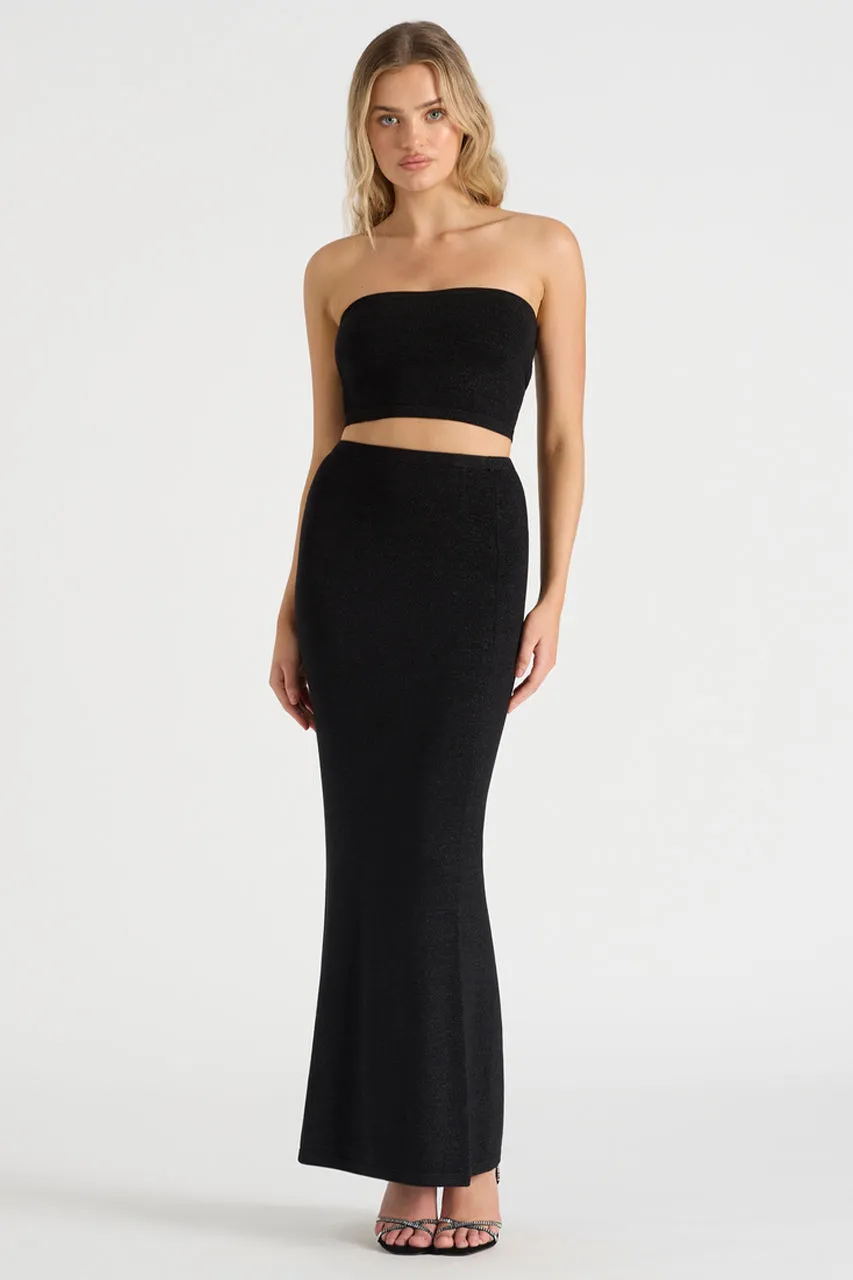 THE LUREX MAXI SKIRT - BLACK sold by Runaway The Label product image thumbnail 3