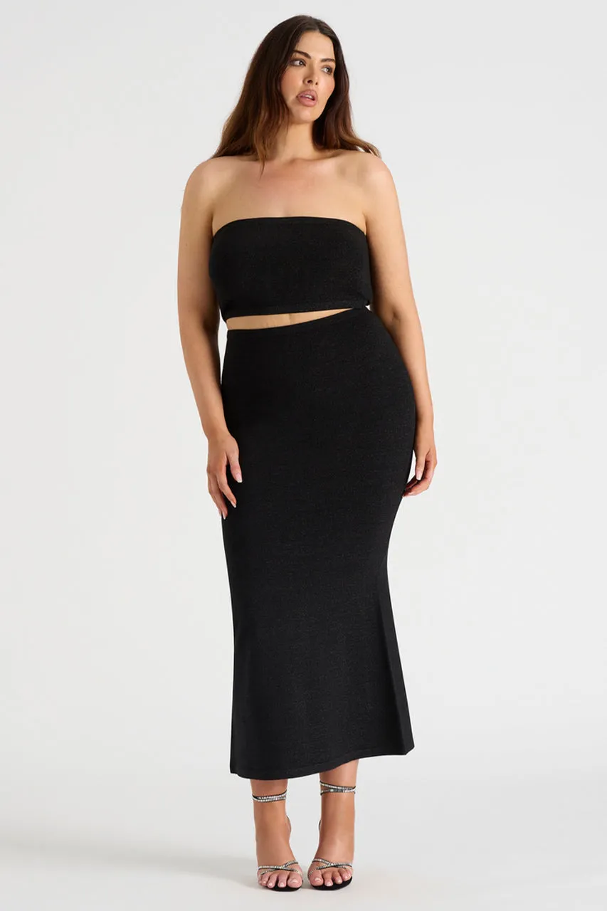 THE LUREX MAXI SKIRT - BLACK sold by Runaway The Label product image thumbnail 5