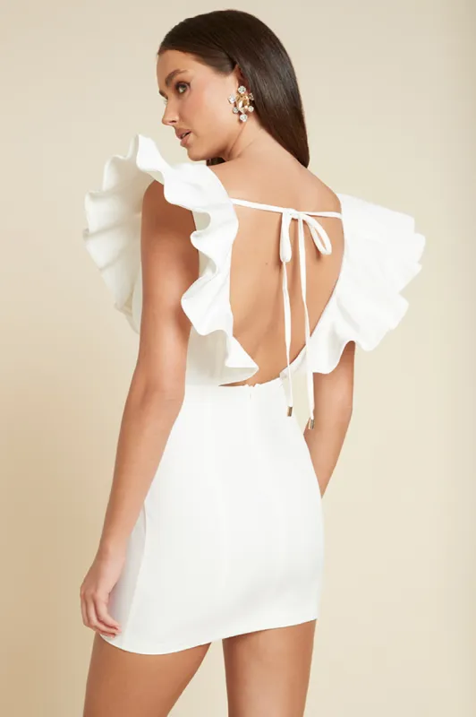 ROMEE MINI DRESS - WHITE sold by Runaway The Label