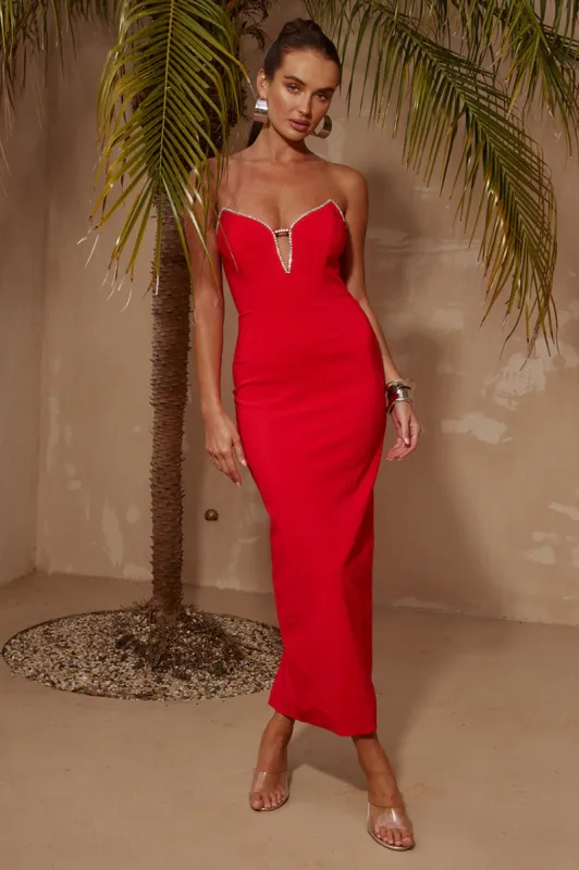 BEC MIDI DRESS - RED sold by Runaway The Label