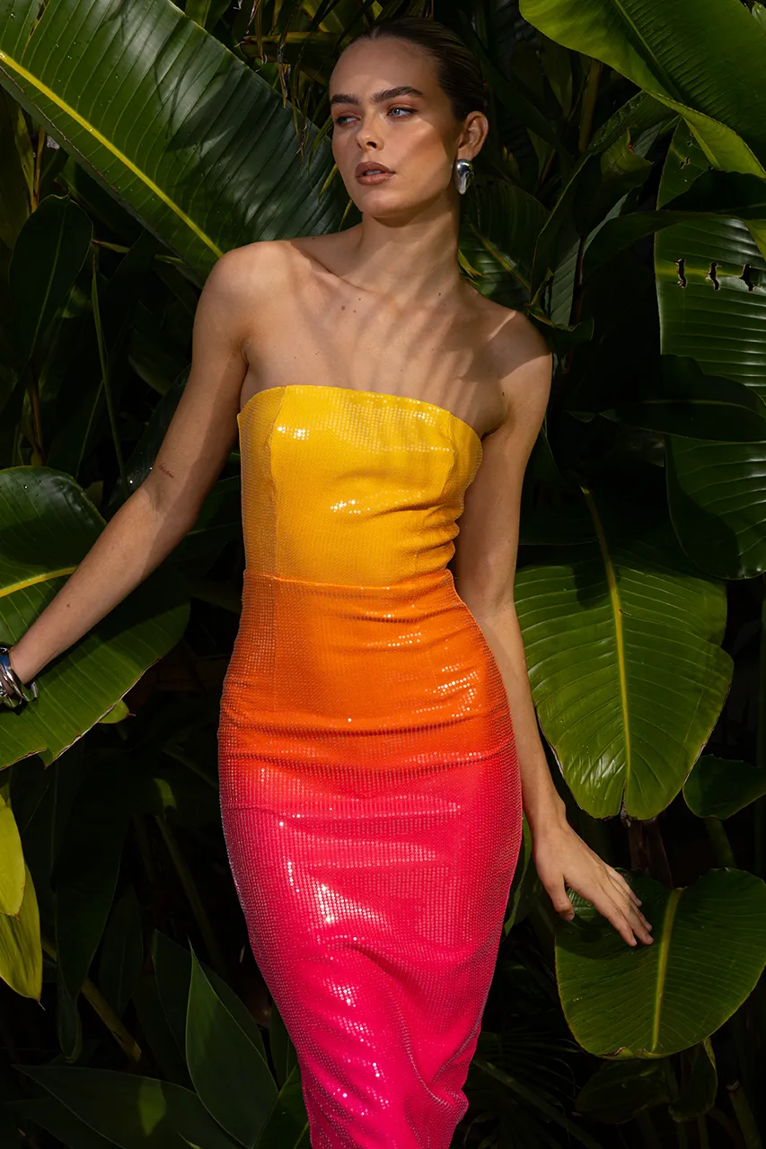 MALIBU MIDI DRESS - TROPICAL sold by Runaway The Label