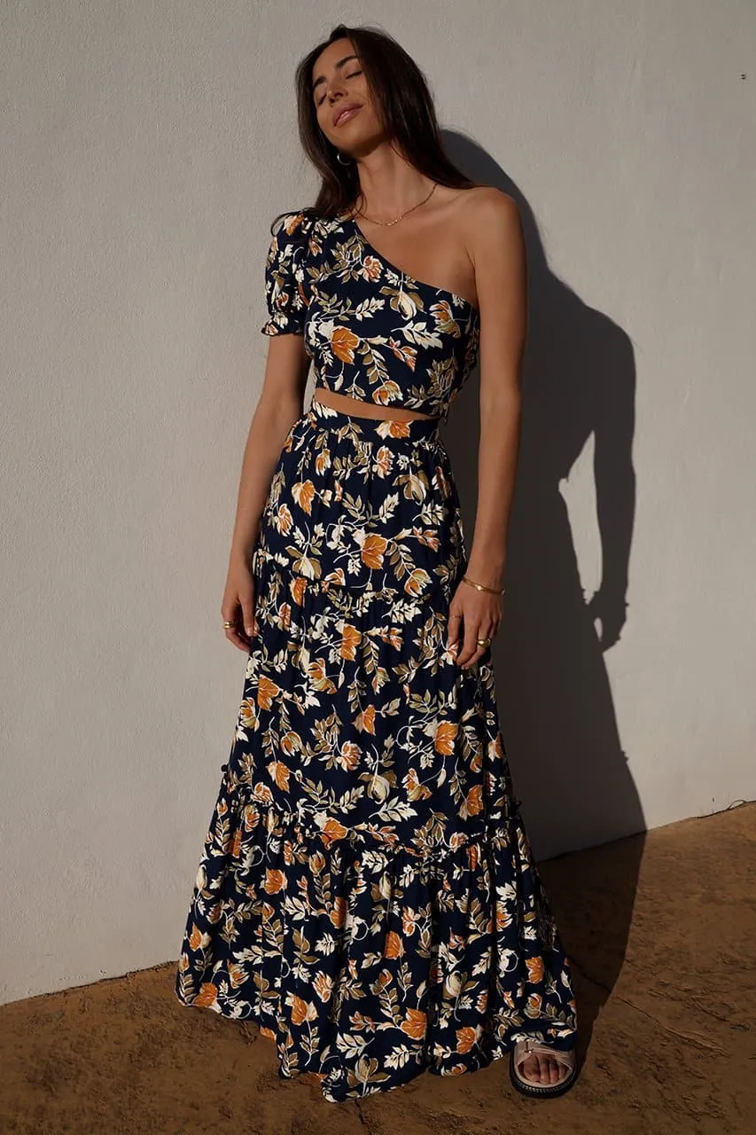 Elena One Shoulder Top - Navy Floral sold by Runaway The Label product image thumbnail 2