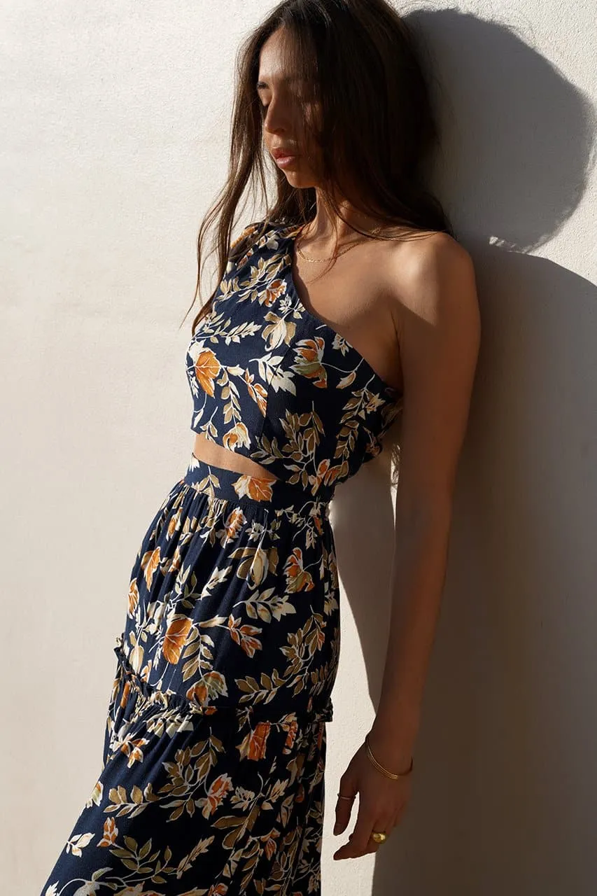 Elena One Shoulder Top - Navy Floral sold by Runaway The Label product image thumbnail 3