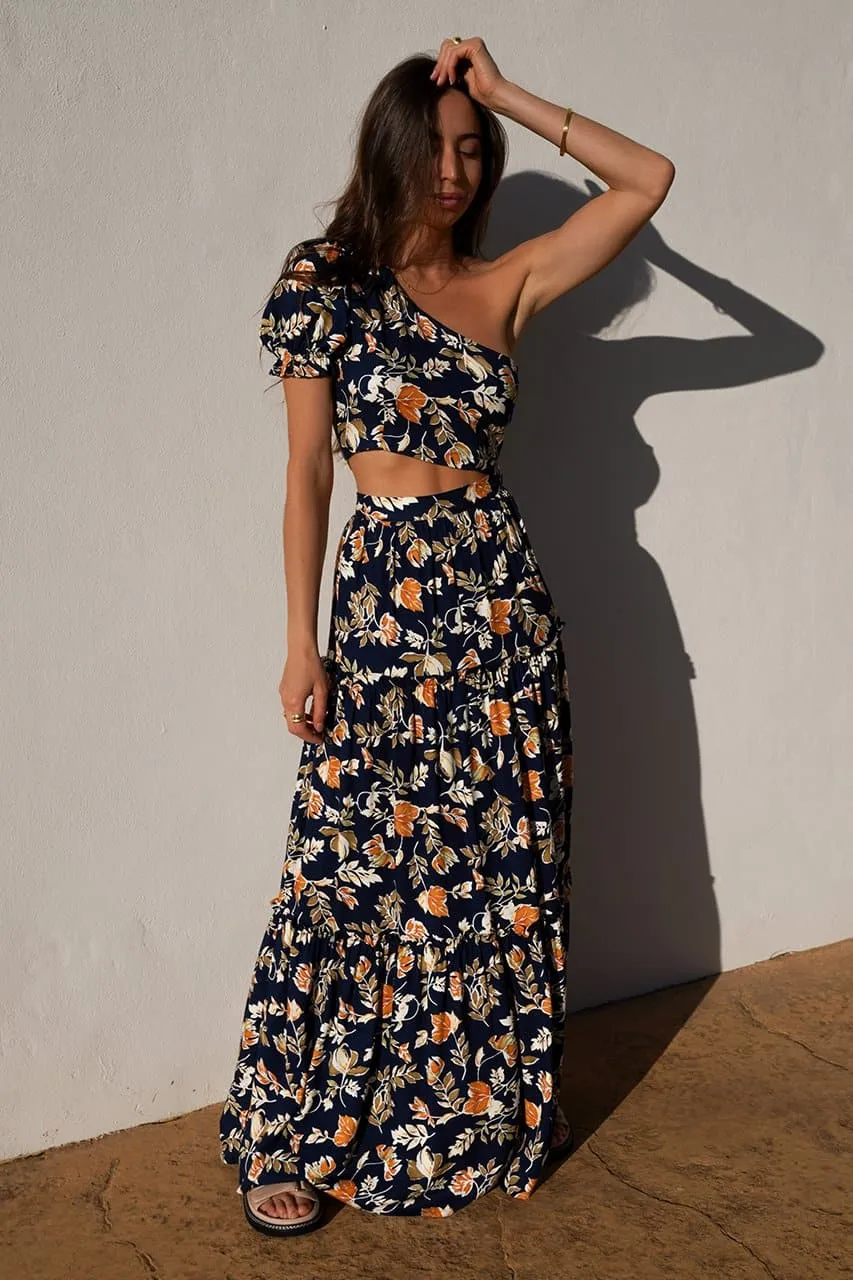 Elena One Shoulder Top - Navy Floral sold by Runaway The Label product image thumbnail 5