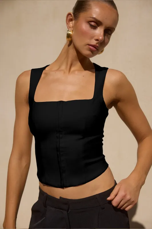 FLYN TOP - BLACK sold by Runaway The Label