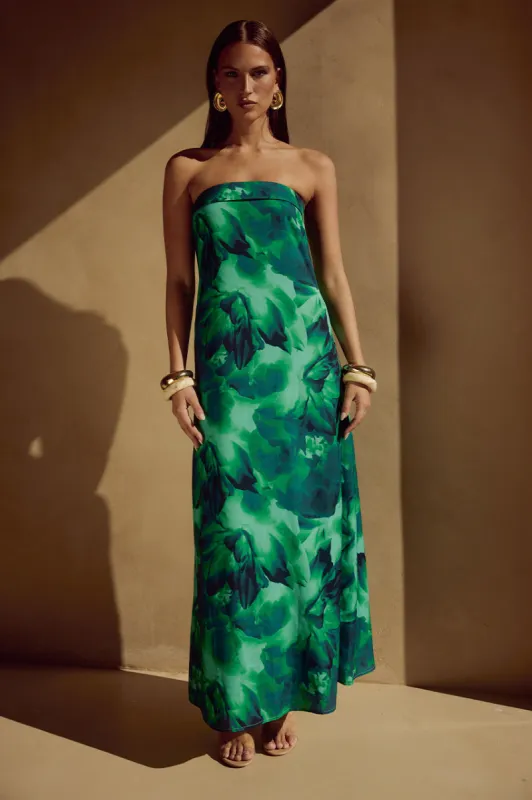 ALBA MAXI DRESS - CALISTA GREEN sold by Runaway The Label