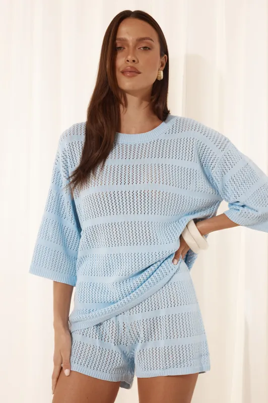 SAMIA TOP - SKY BLUE sold by Runaway The Label