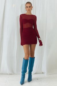 LAMOURA MINI DRESS  - WINE sold by Runaway The Label
