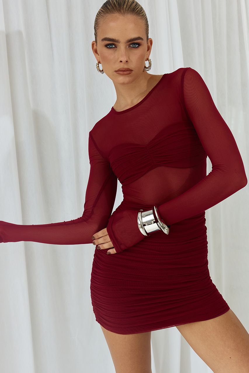 LAMOURA MINI DRESS - WINE sold by Runaway The Label product image thumbnail 3