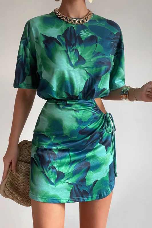 SIMONA MINI DRESS - CALISTA GREEN sold by Runaway The Label